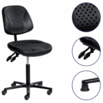 AIRPLUS Asynchrone 3 manettes Polyuréthane 130 Roulettes Alu 610 44/65cm +régl.prof. Assise