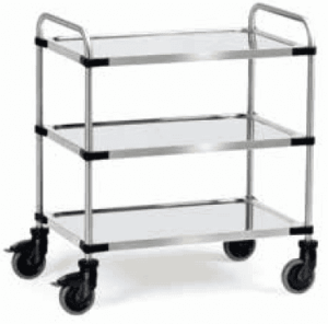 Chariot inox 3 plateaux