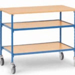Table roulante avec 2 plateaux règlables