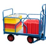 Chariot avant train pivotant habillage tube, 1200 x 800 mm, roues PN, 500 kg
