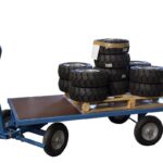Chariot avant train pivotant, 1600 x 800 mm, roues CC, 1000 kg