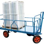 Chariot avant train pivotant habillage tube, 2500 x 1200 mm, roues PN, 1000 kg