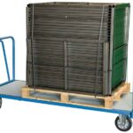 Chariot modulaire charges longues, 2 dossiers, 1600 x 800 mm, 1200 kg