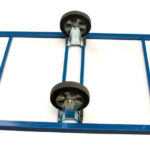 Plateau roulant charges longues, 1600 x 800 mm, roues losange, 1200 kg