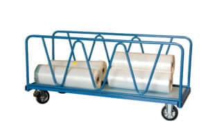Chariot modulaire charges longues, 2 ridelles, 1600 x 800 mm, roues losange, 1200 kg