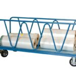 Chariot modulaire charges longues, 2 ridelles, 2000 x 800 mm, roues losange, 1200 kg
