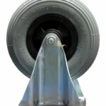 Roues pneumatiques Ø 200 mm, 2 fixes + 2 pivotantes à frein
