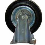 Roues antistatique caoutchouc Ø 125 mm, 2 fixes + 2 pivotantes à frein