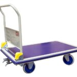 Chariot dossier repliable Prestar® plateau tôle antidérapant avec frein 500 kg