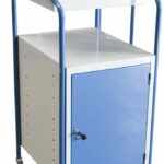 Pupitre avec rangement, 1 bloc porte, à roulettes, 150 kg