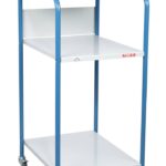 Pupitre à plan inclinable, 2 étagères, à roulettes, 150 kg