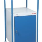 Pupitre à plan inclinable, 1 bloc porte, à roulettes, 150 kg