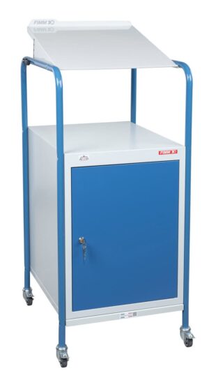 Pupitre à plan inclinable, 1 bloc porte, à roulettes, 150 kg