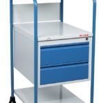 Pupitre à plan inclinable, 2 tiroirs, 150 kg