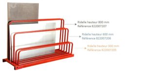 Ridelle hauteur 800 mm pour base 1600 x 500 mm