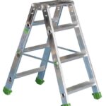 Marchepied aluminium repliable, double accès, 4 marches 150 kg