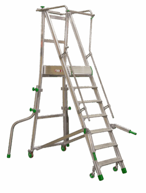Plateforme de magasinage aluminium, 8 marches, 150 kg