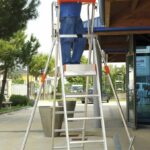 Plateforme de travail aluminium repliable, 3 marches, 150 kg