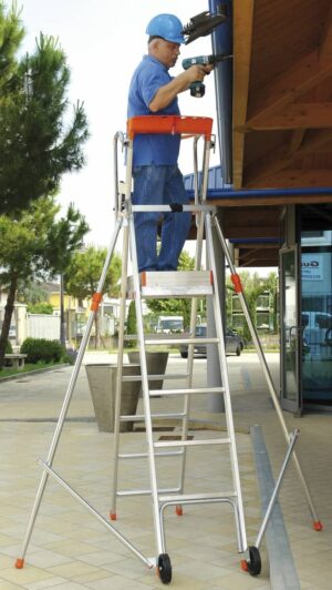 Plateforme de travail aluminium repliable, 4 marches, 150 kg