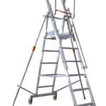 Plateforme de magasinage aluminium repliable, 6 marches, 150 kg