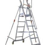 Plateforme de magasinage aluminium repliable, 9 marches, 150 kg