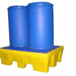 Bac de rétention manutentionnable PEHD 2 fûts, 1200 x 1200 mm, 240 L