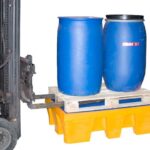 Bac de rétention manutentionnable PEHD 2 fûts, 1200 x 800 mm, 240 L