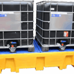 Bac de rétention manutentionnable PEHD 2 transicuves/8 fûts, 1050 L