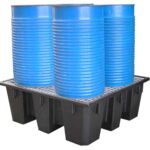 Bac de rétention PEHD recyclé 4 fûts, 450 L
