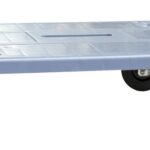 Plateau roulant polypropylène sans rebord, 600 x 400 mm, roues CC, 210 kg