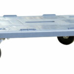 Plateau roulant polypropylène avec rebord, 600 x 400 mm, roues NY inox, 500 kg