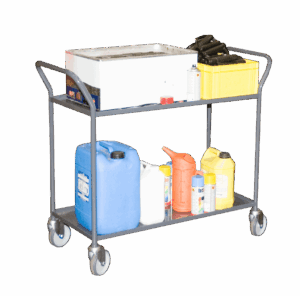 Servante 2 plateaux tôle avec rebord, 935 x 435 mm, 200 kg – Image 2