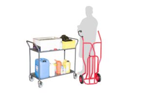 Servante 2 plateaux tôle avec rebord, 935 x 435 mm, 200 kg – Image 3
