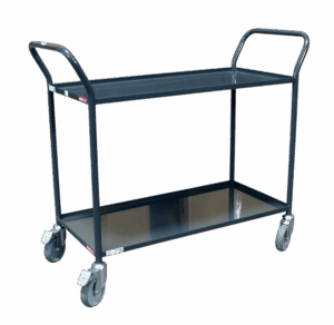 Servante 2 plateaux tôle avec rebord, 935 x 435 mm, 200 kg – Image 4