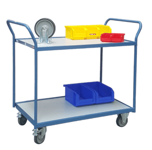 Servante 250 kg 2 plateaux 1000x600 mm mélaminé gris – Image 2