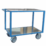 Servante établi, 2 plateaux tôle galva, 1060 x 680 mm, 500 kg