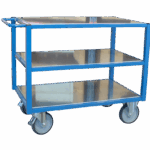 Servante établi, 3 plateaux tôle galva, 1060 x 680 mm, 500 kg