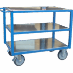 Servante établi, 3 plateaux tôle galva, 1300 x 800 mm, 500 kg