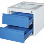 2 tiroirs 460 x 660 x 380 mm pour plateau 1060 x 680 mm