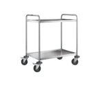 Desserte inox 304 L, 2 plateaux, 800 x 500 mm, 120 kg