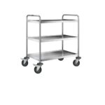 Desserte inox 304 L, 3 plateaux, 800 x 500 mm, 120 kg