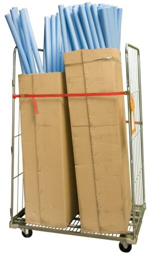 Roll acier zingué, 2 ridelles avec sangle, 1140 x 760 mm, 400 kg