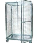 Roll acier zingué, 4 ridelles avec porte verrouillable, 1140 x 760 mm, 600 kg
