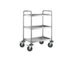 Desserte inox 304 L, 3 plateaux, 600 x 400 mm, 120 kg