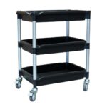 Desserte 3 plateaux bacs, 645 x 410 mm, 180 kg