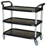 Desserte 3 plateaux plastique, 915 x 520 mm, 250 kg
