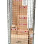 Roll acier zingué, 4 ridelles avec porte verrouillable, 660 x 760 mm, 400 kg
