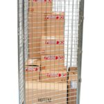 Roll acier zingué, 4 ridelles avec porte verrouillable, 660 x 760 mm, 400 kg