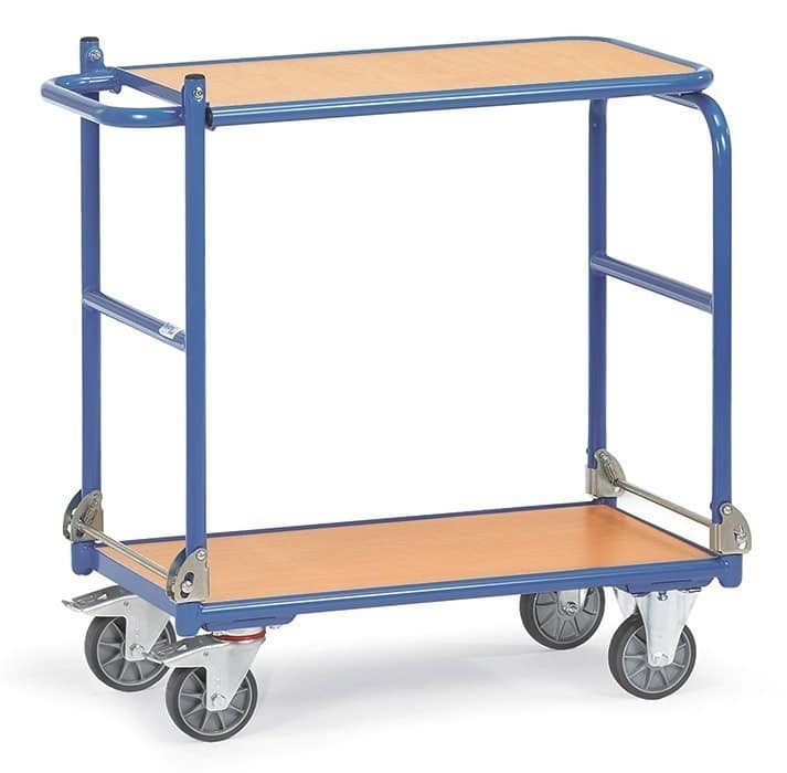 Chariot en tube acier pliable 1140, 2 plateaux