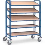 Servante pour bacs, avec 5 plateaux